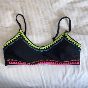 Black & Neon Bikini Top
